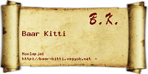 Baar Kitti névjegykártya