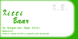 kitti baar business card